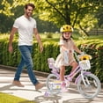 thumbnail image 2 of Costway Vélo pour Enfants de 18 Pouces avec Panier, Siège pour Poupée, Rubans Colorés, Roues Stabilisatrices, Violet, 2 of 10