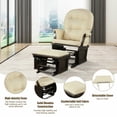 thumbnail image 3 of Patiojoy Ergonomic Rocking Chair Baby Nursery Chair Glider with Ottoman Light Beige, 3 of 10