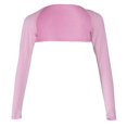 thumbnail image 2 of Piece Open Cropped Long Sleeve Elastic Full Arm Cover Shrug Tops Pink, 2 of 7