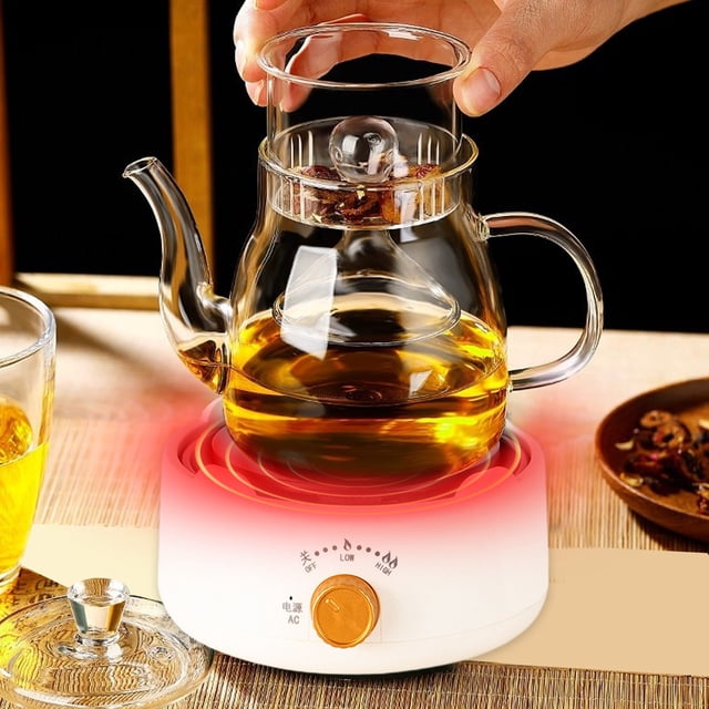 TIMIFIS Electric Stove Flower Tea Kettle Stove Multi-Function Heat Mini Small Stove Three-Stage Knob Explosion-Proof Panel Kitchen Appliances