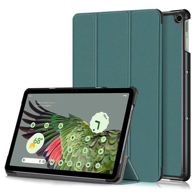 PANDACO Forest Green Leather Folio Case Google Pixel Tablet (2023)