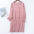 thumbnail image 2 of Kaemgyyd Chemises de Nuit à Manches Longues pour Femmes Grande Taille, Robe de Nuit Douce à Col Ras du Cou, Tenue de Détente, Chemises de Nuit Confortables, Vêtements de Nuit, 2 of 7