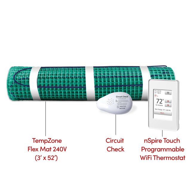 WarmlyYours TempZone Electric Radiant Floor Heating Flex Roll Kit 3' x 52'