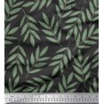 thumbnail image 1 of Soimoi Gray polyester Crepe Fabric Pecan Leaves Decor Fabric Printed Yard 42 Inch Wide, 1 of 3