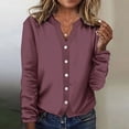 thumbnail image 1 of AherBiu Veste Légère pour Femme à Boutons, Cardigan Tricoté à Col Ras du Cou, Chandail Décontracté Ample, Manteau Léger, 1 of 5