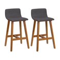 thumbnail image 1 of CorLiving Bennett Set of 2 Upholstered Low Back Indoor Barstools with Wood Frames, 1 of 9