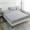 thumbnail image 4 of Deeceymbur Quilted Full Double Size Mattress Pad Cover Non Slip Breathable Polyester for All Seasons Home Hotel, 4 of 6