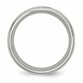 thumbnail image 2 of Stainless Steel Polished and Brushed CZ 8mm Beveled Edge Band Ring 9 Size, 2 of 7