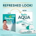 thumbnail image 4 of Pampers Aqua Pure Baby Wipes, 99% Water, Fragrance Free, 336 Baby Wipes Total (6X Flip-Top Packs), 4 of 23