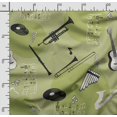 thumbnail image 2 of Soimoi Musical Instruments Printed, Poly Canvas Fabric, Decor Sewing Fabric by The Yard 56 Inch Wide,Decorative Fabric for Curtains Tote Bags, Light Green, 2 of 5