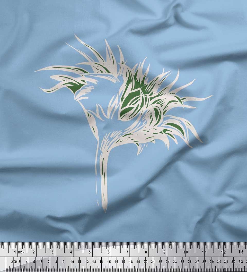 Soimoi Velvet Fabric Artistic Flower Print Fabric by the Yard 58 Inch Wide