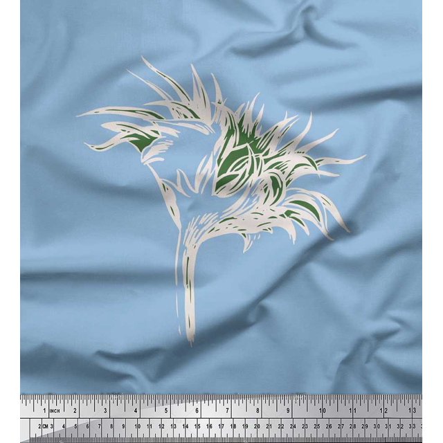 Soimoi Poly Georgette Fabric Artistic Flower Print Fabric by the Yard 52 Inch Wide