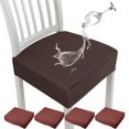 thumbnail image 1 of 4Pcs Waterproof Chair Seat Cover Seat Slipcover Stretch Jacquard Chair Seat Cushion Protector Cover Removable Wedding Banquet Square Chair Cover for Chair Home Kitchen, 1 of 11