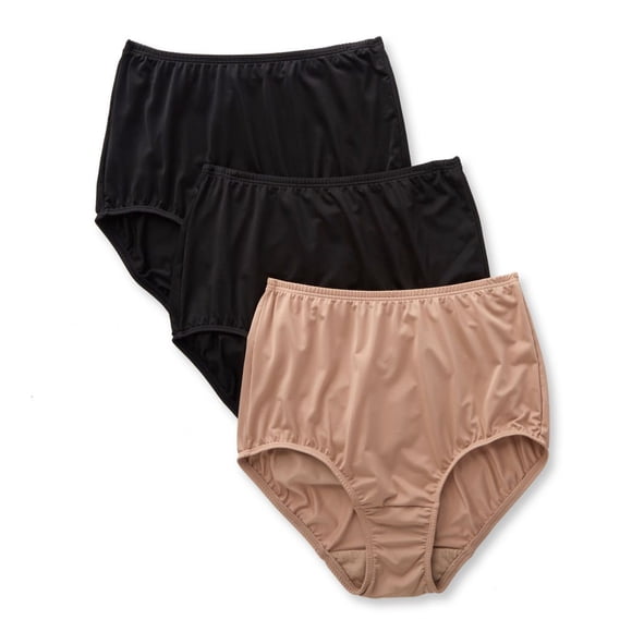 Women's Olga 23173J Without A Stitch Micro Brief Panty - 3 Pack (BlackToastedAlmondBlk 10)