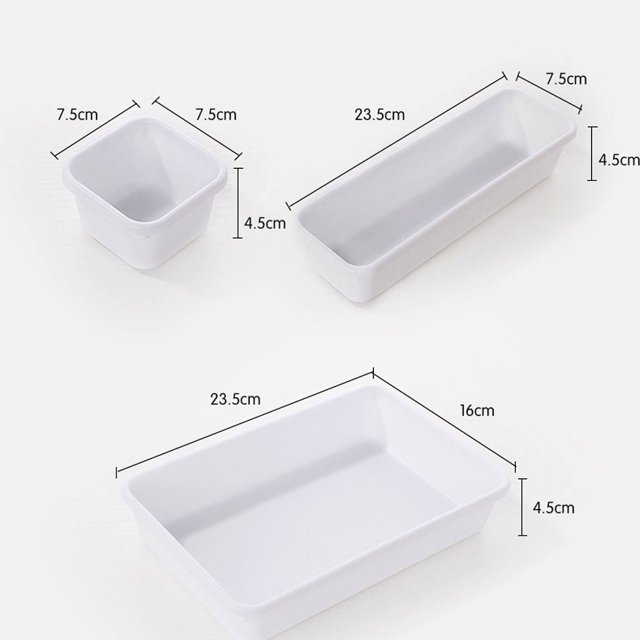 8pcs Drawer Separate Organizer Free Combination Storage Desk Drawer Storage Box Small Object Storage Case