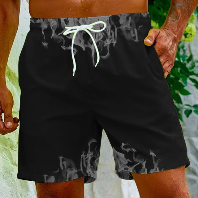 EGNMCR Shorts pour Hommes Short pour Homme à Imprimé Flamme Impression Spéciale Plage Décontracté Short Pantalon Cadeaux pour Hommes