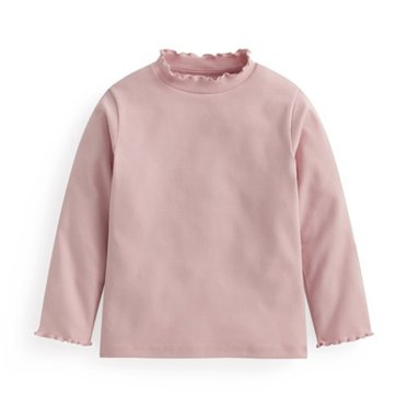 MeetoTime Chandail de Base pour Filles Ample Uni Extensible à Volants Haut à Manches Longues 2-14 Ans Vêtements pour Enfants