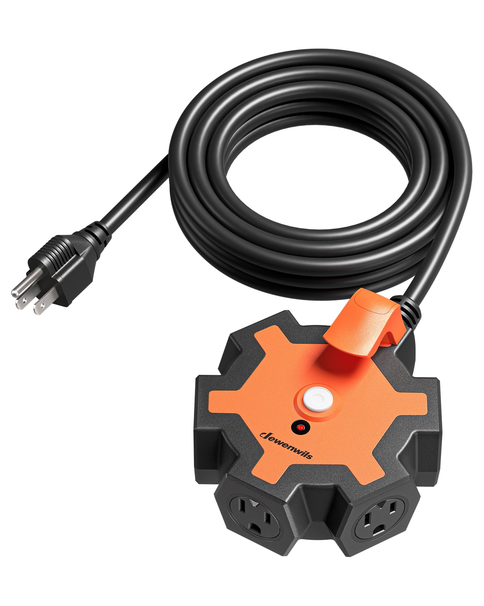 DEWENWILS Heavy Duty 5-Outlet Power Strip, 15FT Extension Cord, outlet extender, ETL Listed
