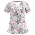 thumbnail image 1 of Pompotops Femmes Manches Courtes V-Cou Tops Travaillant Uniforme Blouse, 1 of 5