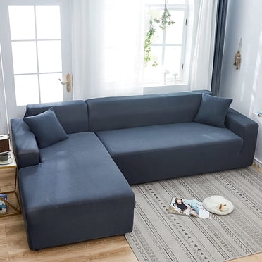 Housse de Canapé Extensible, Housse de Canapé Antidérapante et Anti-Taches pour Canapé d'Angle en L (Nécessite l'Achat de 2 Pcs) - 4 Places 235-300 cm (93-118 Pouces) - Ay