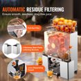 thumbnail image 4 of KFFKFF Professional Citrus Juicer, 120W Motorized Juice Maker, Includes Water Spout, Crafted from Stainless Steel, Processes 20 Oranges/Min, Features Removable Filter, Protective Polycarbonate Lid, 4 of 9