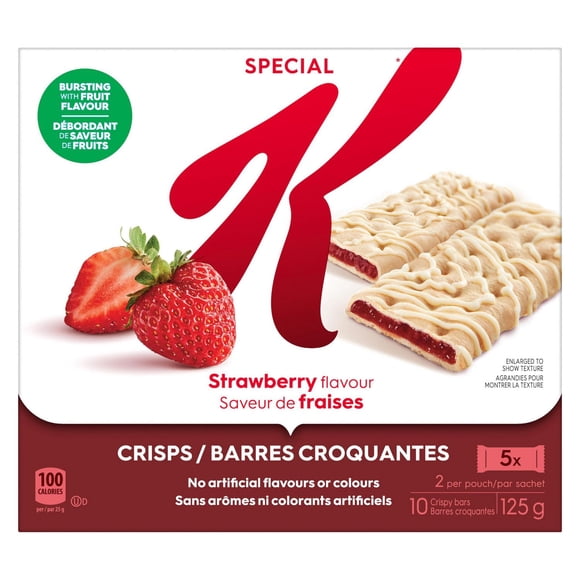 Kellogg's Special K Fruit Crisps Strawberry Flavour, 125 g, 10 Crisps, 2 Per Pouch