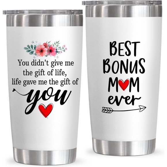 Gifts For Bonus Mom, Mama Gifts For Women, Step Mom Gift Ideas, Mother, Bonus Mom, Birthday Gifts For Mom From Daughter, First Time, New Mom Gifts For Women, 20oz Stainless Steel Tumbler