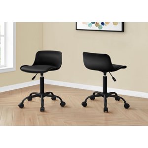 Monarch Specialties chaise de bureau, Hauteur réglable, Swivel, Ergonomie, Bureau d'informatique, Travail, Juif, Métal, Pu Leather Look, Noir, Contemporain, Moderne