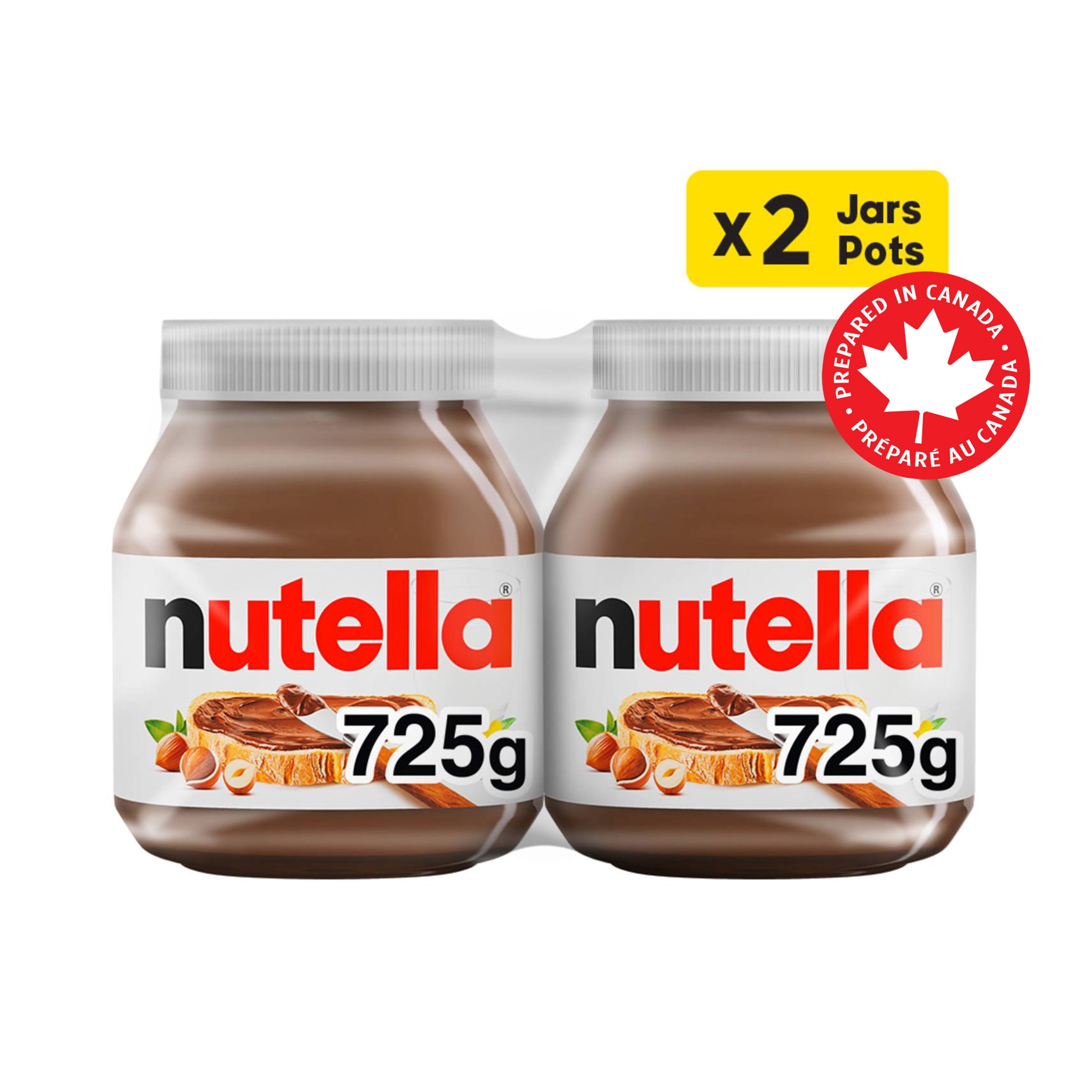 NUTELLA Hazelnut Spread with Cocoa for Breakfast, 725 g Jar, Pack of 2 Jars
