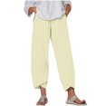 thumbnail image 2 of RXIRUCGD Capris d'Été Confortables et Amples pour Femmes, Couleur Unie, Beige, Taille : 4TG, 2 of 5
