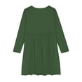 thumbnail image 4 of MeetoTime Robe de Performance pour Filles à Manches Longues, Couleur Unie, Col Rond, Extensible, Robe de Récital Scolaire, 4-14 Ans, Vêtements pour Enfants, 4 of 5