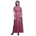 thumbnail image 1 of Bimba Rayon Circle & Triangle Geometric Ladies Long Gown Boho Beach Cocktail Party Maxi SlitDress-XSmall, 1 of 6