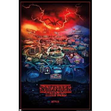 Netflix Stranger Things: Season 4 - Hawkins, Indiana Wall Poster, 22.375" x 34" Framed