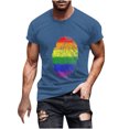 thumbnail image 2 of Qertyioot Hommes Imprimer Manches Courtes Col Rond T-shirt Casual Mode Manches Courtes Été Économies, 2 of 5