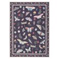 thumbnail image 4 of GlowSol 8x10 Charming Botanical Butterfly & Insect Washable Area Rug, Non-Slip Low-Pile Stain Resistant Floor Carpet for Living Room Bedroom Nursery Home Decor, Black, 4 of 9