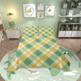 thumbnail image 1 of Erosebridal Orange Green Buffalo Plaid Coverlet Set Twin, Geometry Buffalo Bedding Set 2pcs, 1 of 5