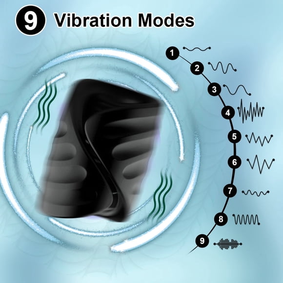 Male Masturbator Penis Training Vibrator, Sex Toys for Men 9 Modes Vibrating Trainer Stimulator Masturbation Cup Massager, Black