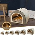 thumbnail image 4 of CHOK Clearance Dog Bed House 2 Ways to Use Indoor Dog House for Cats and Small Dogs with Mat Removable and Washable Cover House and Non-Slip Bottom  Brown, 4 of 4