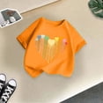 thumbnail image 5 of LUOGENLI T-Shirt pour Filles Enfant Filles Mignon Mode Imprimé Col Rond Manches Courtes Tee Été Décontracté Doux Ample T-Shirt Hauts Chandails de Pâques pour Filles 2025 Orange 8-10 Ans, 5 of 5