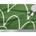 thumbnail image 2 of Soimoi Green Moss Georgette Fabric Curve Hand Drawn Print Sewing Fabric Yard 42 Inch Wide, 2 of 3