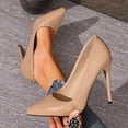 thumbnail image 2 of WLOELOEW Women'S High Heel Pumps Pointed Toe Slip On Design Comfortable For Long Wear Us Size 8.5 Color Khaki, 2 of 9