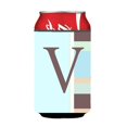 thumbnail image 1 of Lettre V Monogramme Initial - Bleu Rayures Peut Ou Biberon, 1 of 1