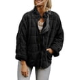 thumbnail image 2 of Kmbangi Women Stand Collar Long Sleeve Solid Color Full Zip Quilted Jackets, 2 of 4