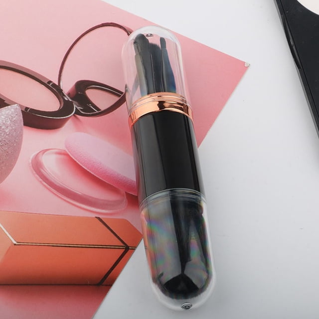 Nilvkv Makeup Brush Set-4 In 1 Portable Travel Lip Brush Highlight Brush Eyeshadow Brush Foundation Blending Powder Brush Mini Facial Makeup Brush Set