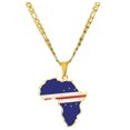 thumbnail image 1 of Baohd Fashionable Statement Piece Necklace With Africa Map Pendant Lightweight Cape Verde 1Set, 1 of 6