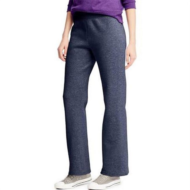 Hanes Womens ComfortSoft EcoSmart Petite Open Leg Sweatpants, M, Jazzberry Pink