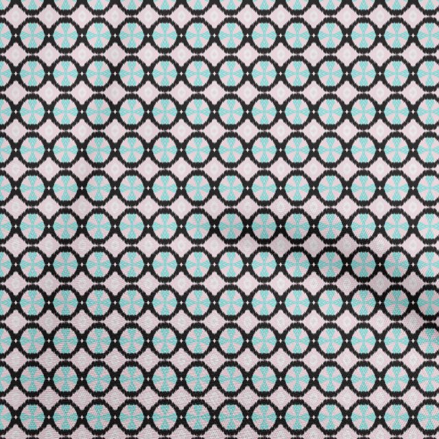 oneOone Rayon Black Fabric Asian Ikat Sewing Material Print Fabric By The Yard 56 Inch Wide