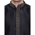 thumbnail image 4 of Kurta Pyjama pour Homme Vêtements Inde Mariage Fête (Noir, G), 4 of 5