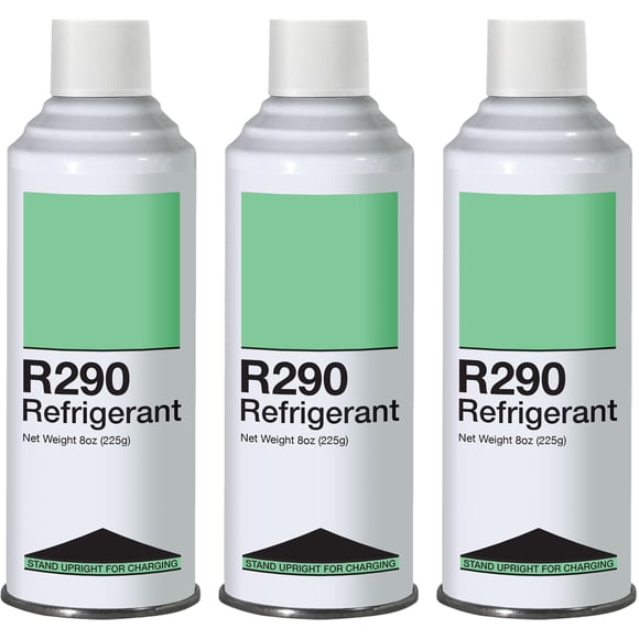 Réfrigérant Anti-Fuites R290 - Liquide à Chargement Vertical Auto-Obturant pour Canette - 8 oz, Lot de 3 - pour Utilisation avec Robinet de Canette Auto-Obturant 7/16†(Non Inclus) - pour Systèmes Conçus pour R290 - Fabriqué aux É.-U.
