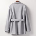thumbnail image 3 of Woman Long Jackets Long Solid Woolen Coats Double Breasted Warm Blet Outwear, 3 of 9